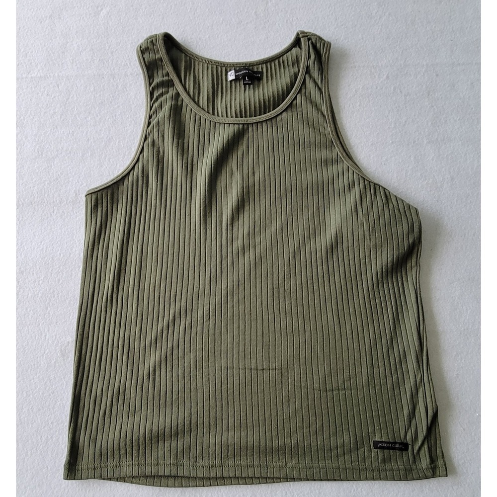 Modern Culture Tank Top Color Olive size Large‎